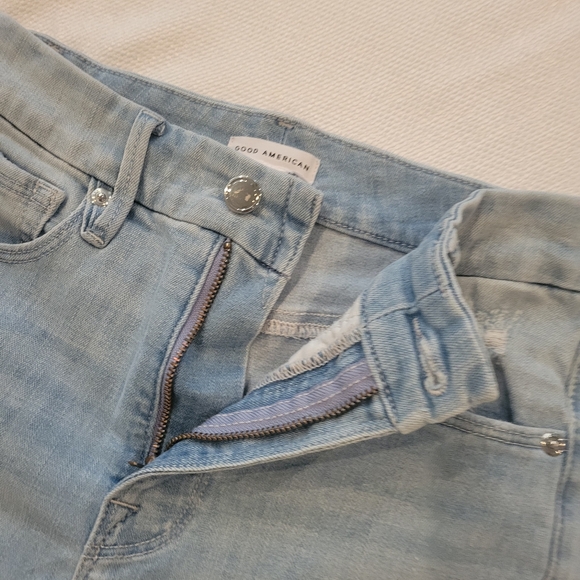 Good American Good Legs light wash Skinny Denim distressed Jeans size 4 / 27 - Picture 7 of 8